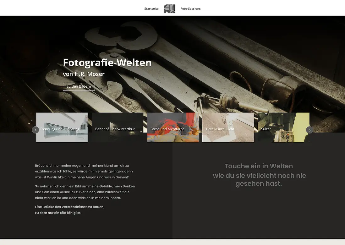 Fotografie Website - Webdesign in Winterthur