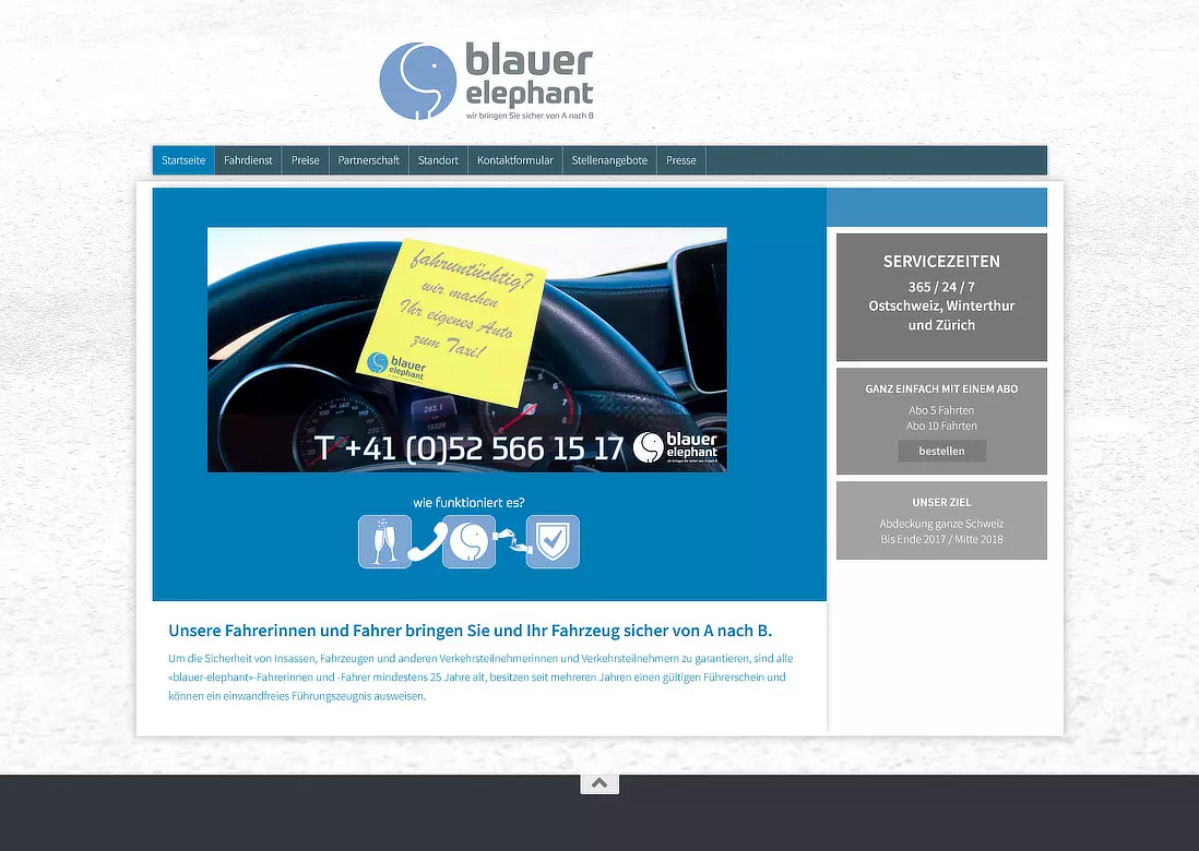 Webdesign für Taxiservice