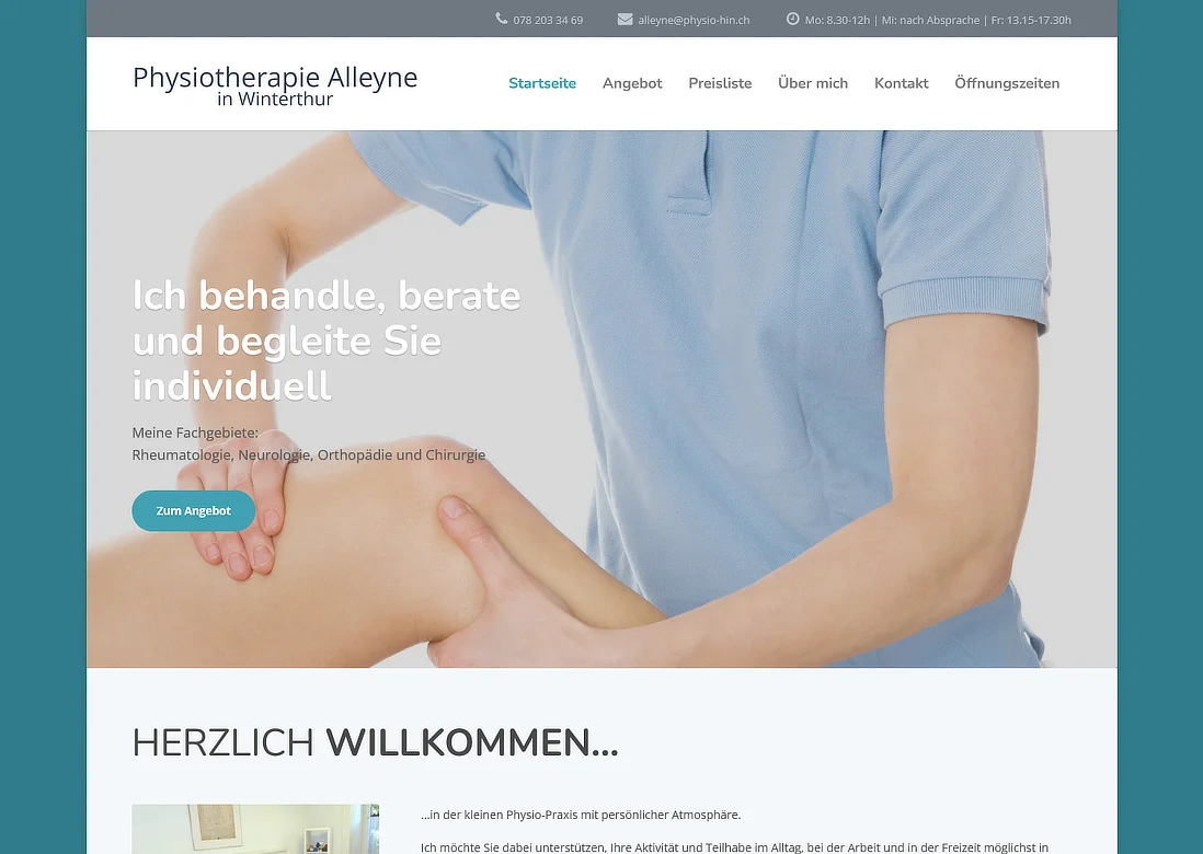 Webdesign für Physiotherapie